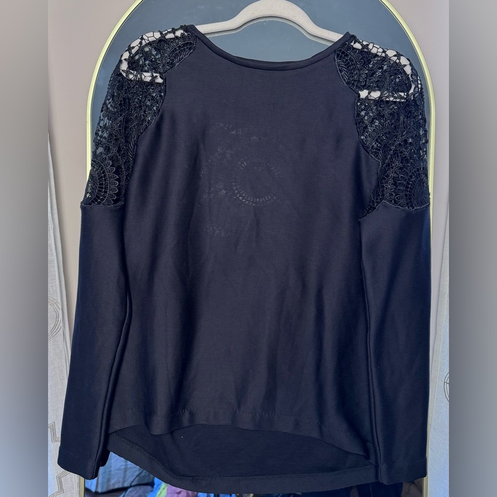 Generation Love Black Top with Lace Detail